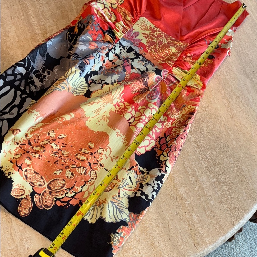 KAY UNGER Colorful Ruched Silk Floral Sheath Dress - Sleeveless, Asian flavor. 4 - Picture 12 of 15